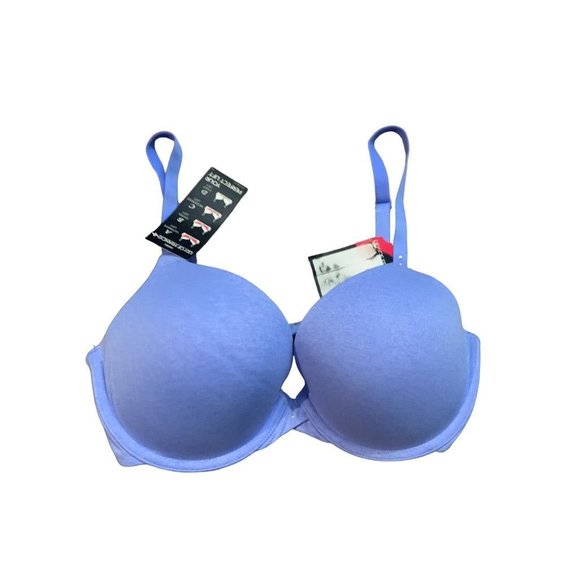 34D Lily of France Personalized Push Up Bra New Periwinkle Padded Underwire - Picture 1 of 8